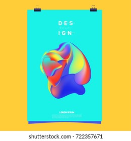 Abstract Liquid color covers set. Fluid shapes composition. Futuristic design posters. Vector layout design template.
