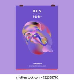 Abstract Liquid color covers set. Fluid shapes composition. Futuristic design posters. Vector layout design template.
