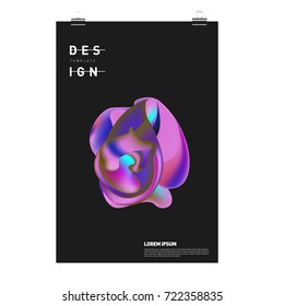 Abstract Liquid color covers set. Fluid shapes composition. Futuristic design posters. Vector layout design template.