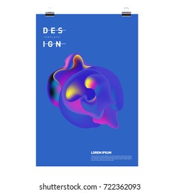 Abstract Liquid color covers set. Fluid shapes composition. Futuristic design posters. Vector layout design template.