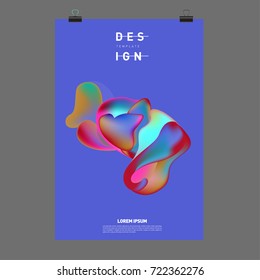 Abstract Liquid color covers set. Fluid shapes composition. Futuristic design posters. Vector layout design template.