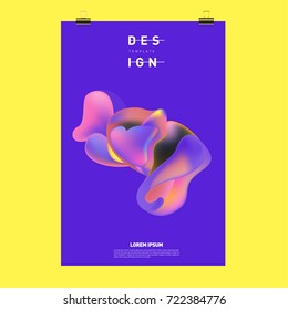 Abstract Liquid color covers set. Fluid shapes composition. Futuristic design posters. Vector layout design template.