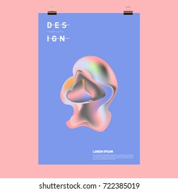 Abstract Liquid color covers set. Fluid shapes composition. Futuristic design posters. Vector layout design template.