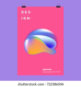 Abstract Liquid color covers set. Fluid shapes composition. Futuristic design posters. Vector layout design template.