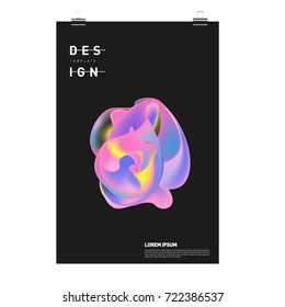 Abstract Liquid color covers set. Fluid shapes composition. Futuristic design posters. Vector layout design template.