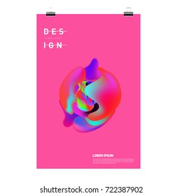 Abstract Liquid color covers set. Fluid shapes composition. Futuristic design posters. Vector layout design template.