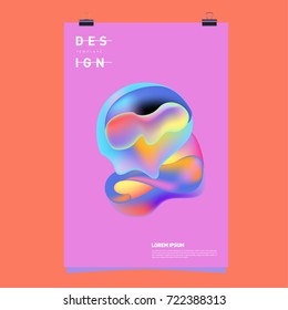 Abstract Liquid color covers set. Fluid shapes composition. Futuristic design posters. Vector layout design template.