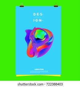 Abstract Liquid color covers set. Fluid shapes composition. Futuristic design posters. Vector layout design template.