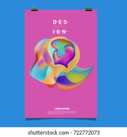Abstract Liquid color covers set. Fluid shapes composition. Futuristic design posters. Vector layout design template.