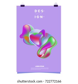 Abstract Liquid color covers set. Fluid shapes composition. Futuristic design posters. Vector layout design template.