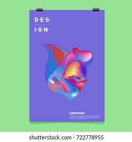 Abstract Liquid color covers set. Fluid shapes composition. Futuristic design posters. Vector layout design template.
