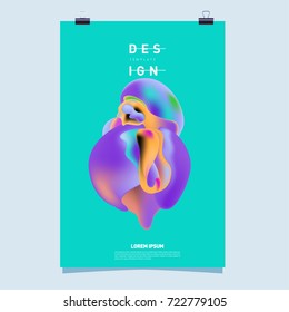 Abstract Liquid color covers set. Fluid shapes composition. Futuristic design posters. Vector layout design template.