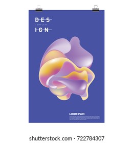 Abstract Liquid color covers set. Fluid shapes composition. Futuristic design posters. Vector layout design template.