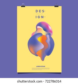 Abstract Liquid color covers set. Fluid shapes composition. Futuristic design posters. Vector layout design template.