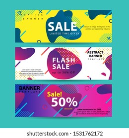 abstract liquid color design banner set web template. Modern flat material design