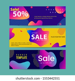 abstract liquid color design banner set web template. Modern flat material design