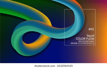Illustration vectorielle Abstrait de couleur liquide. Affiche moderne à flux coloré. Onde Forme liquide sur fond couleur. Conception artistique pour votre projet de conception. 