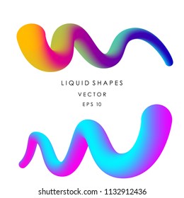 Abstract liquid color shapes on white backgroud. Fluid design elements. Vector EPS 10.