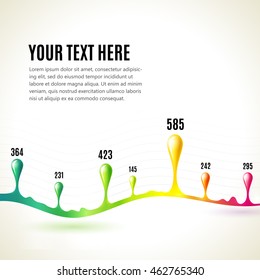 Abstract liquid colored drops. Business presentation concept