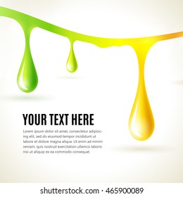 Abstract liquid colored drops. Business presentation concept