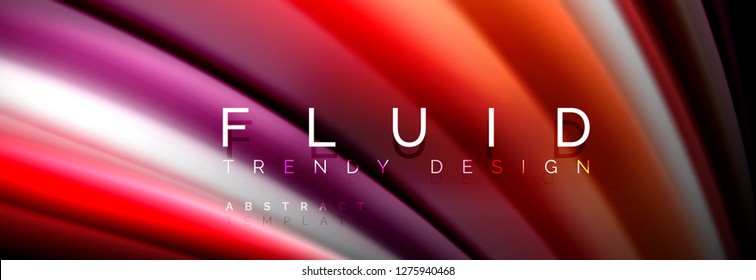 Pancarta de color líquido abstracto. Diseño dinámico vectorial de moda. Formas de color fluido.