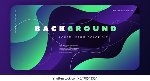Abstract Liquid Colorful Minimal Geometric Pattern Background Template, Fluid Gradient Shapes Composition, Futuristic Poster or Landing Page Design - Vector Illustration
