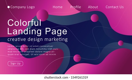 abstract liquid colorful minimal geometric pattern background template, fluid gradient shapes composition, futuristic poster or landing page design vector illustration