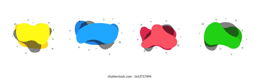 Abstract liquid colorful vector shape isolated on white background. Flat geometric shapes. Dynamical coloured forms. Minimal futuristic design. Creative vector element. EPS 10