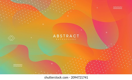 Resumen Diseño de fondo de colores líquidos. Con memphis y elementos de forma geométrica. Composición de formas de gradiente fluido. Fondo de diseño futurista. EPS10 vectores
