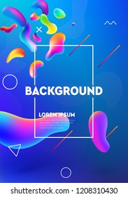 Abstract liquid colors background. Fluid shapes vector trendy gradients. Colorful graphic illustration. Geometric background molecule communication.