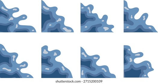 Un diseño abstracto de esquinas líquidas con Formas fluidas y una sensación dinámica moderna.
