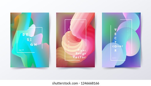 Abstract liquid cover design. 3d gradient shapes. Modern design for presentation, invitation, flyer, poster