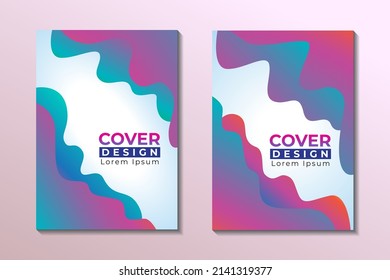 Resumen Plantilla de diseño de la cubierta líquida. Gradiente multicolor vibrante