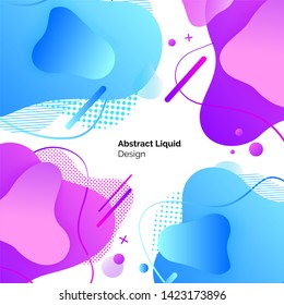 Abstract liquid design vector, shapes abstraction and decoration, background for banners and webpages. Color art with forms and text sample