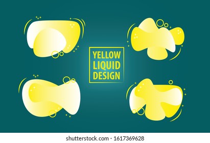 abstract liquid design in yellow. design vector