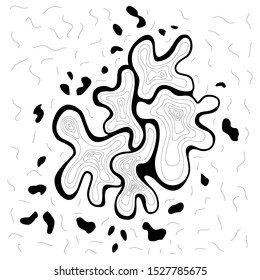 Abstract liquid Doodle Black White Color
