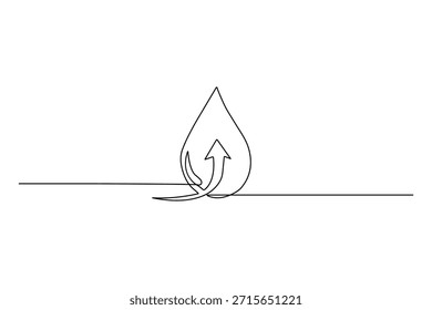 Gota líquida Abstractas con el icono de flecha hacia arriba
