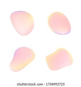 Abstract liquid drops. Gradient colors free shape. Vector editable abstract design elements set.