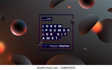 Abstract liquid dynamic fluid shapes with glow elements. Eps10 vector illustration.