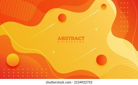 Abstract liquid dynamic waves with yellow background. Premium Vector.