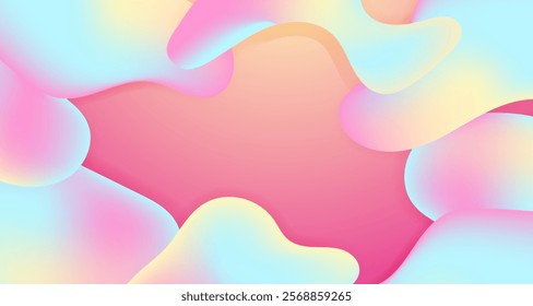 Abstract liquid flow background Fluid gradient shapes composition Futuristic poster landing page illustration