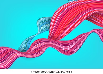 Abstract liquid flow design. Bright color motion paint for flyer and banner background. Futuristic business brush flow splash. Colored curve in 3d gradient template.