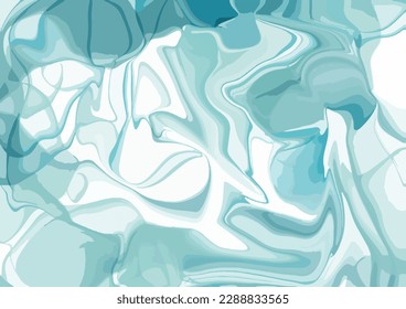Abstract liquid fluid art painting banner, alcohol ink technique in teal blue green cool tone colors  background with place for text