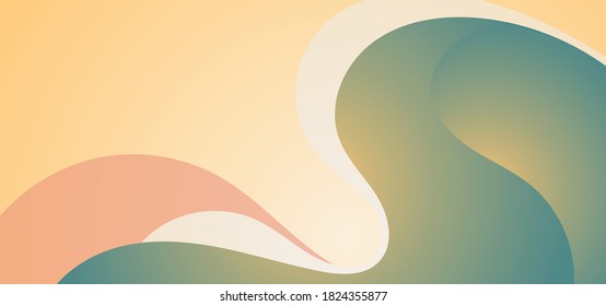 Abstract Liquid Fluid Banner Background with Wave Style. Vector Illustration.
