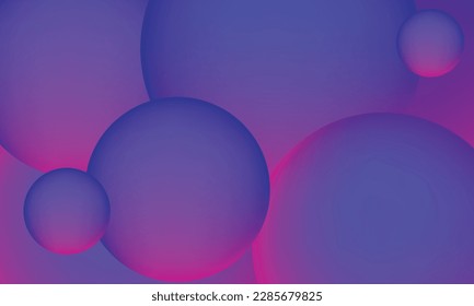 Abstract liquid fluid circles violet color background. 3D sphere shape pink. Creative minimal bubble trendy gradient template for cover brochure, flyer, poster, banner web. Vector illustration 