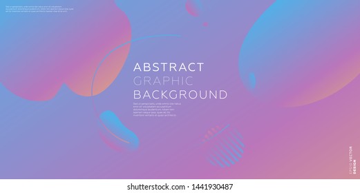 Abstract liquid fluid flow shapes. Dynamic composition with trendy flat geometric elements. Gradient banner template for modern covers and presentations. Eps10 vector illustration