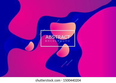 Abstract liquid fluid flow shapes. Dynamic composition with trendy flat geometric elements. Gradient banner template for modern covers and presentations. Eps10 vector illustration