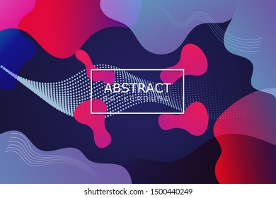 Abstract liquid fluid flow shapes. Dynamic composition with trendy flat geometric elements. Gradient banner template for modern covers and presentations. Eps10 vector illustration