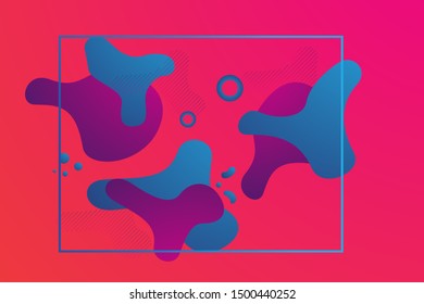 Abstract liquid fluid flow shapes. Dynamic composition with trendy flat geometric elements. Gradient banner template for modern covers and presentations. Eps10 vector illustration