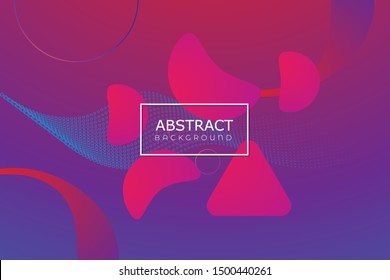 Abstract liquid fluid flow shapes. Dynamic composition with trendy flat geometric elements. Gradient banner template for modern covers and presentations. Eps10 vector illustration